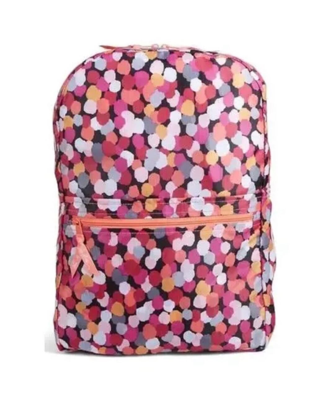 Vera Bradley Lighten Up Just Right Backpack Pixie Confetti Pink + Lanyard ID